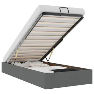 Каркас кровати VidaXL 3310834, серый, 80×203 см, высота 23.5 см, нагрузка до 140 кг