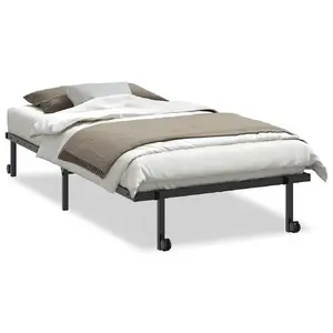 Gultas rāmis VidaXL 4103962 — melns, platums 104,5 cm, garums 2,22 m, augstums 30 cm