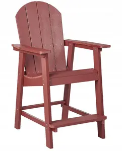Барный стул для улицы Beliani ADIRONDACK, красный, садовый уличный стул