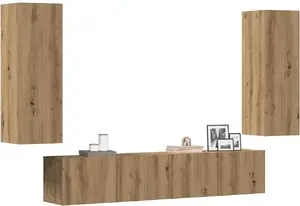 Навесные телевизионные шкафы VidaXL набор из 4 шт., отделка Oak Artisan