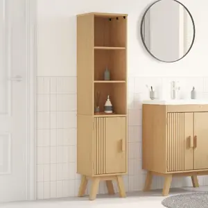 Тумба для ванной VidaXL 35x30x159 см коричневая массив сосны