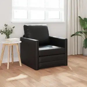 Кресло VidaXL 2-в-1 черное 74x77x81 см экокожа