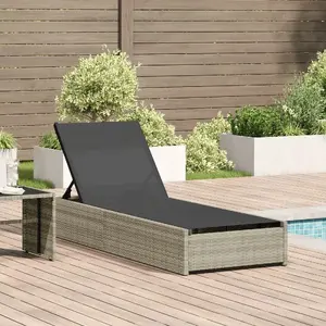 Atpūtas krēsls VidaXL Leżak Beżowy 60x200x27 cm Rattan Poli — 60×200×27 cm