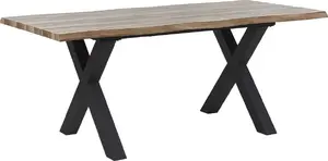 Dining table Beliani BRONSON extendable 140/180 x 90 cm dark wood with black legs