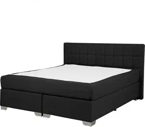 Континентальная мягкая кровать Beliani ADMIRAL 140 x 200 см, черная
