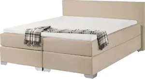 Кровать Beliani континентальная обитая 160 x 200 см бежевый PRESIDENT
