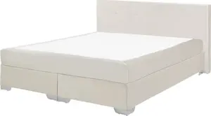 Кровать Beliani континентальная велюровая 160 x 200 см бежевый CONSUL