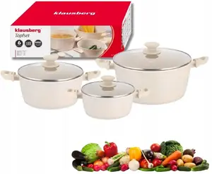 Cookware set Klausberg KB-7961, 6-piece marble-effect pots and pans set