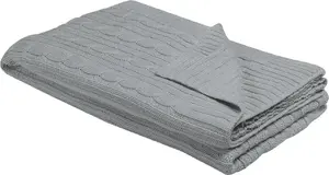Blanket Beliani ANAMUR 110 x 180 cm gray — throw blanket, 110×180 cm