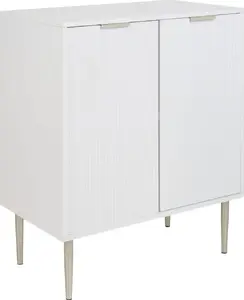 Two-door white cabinet Beliani SOHO — compact storage furniture