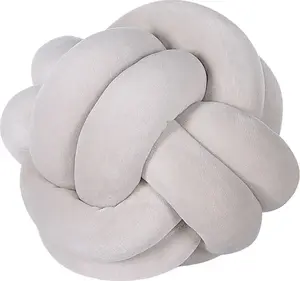 Decorative knot cushion Beliani 20 x 20 cm gray MALNI