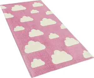Children's rug Beliani 60 x 90 cm pink with cloud motif