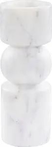 Marble Candle Holder Beliani IOANNINA – white marble design