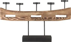 Candle Holder Beliani GUATEMALA 36 cm dark wood