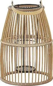 Bamboo lantern Beliani HOSTE — beige, decorative outdoor/indoor lamp