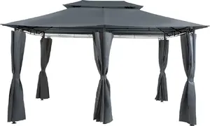 Garden Pavilion Beliani COLOS 300 x 400 cm dark gray