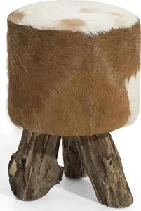 Leather Stool Beliani KENT — brown, armless seating, model 31259