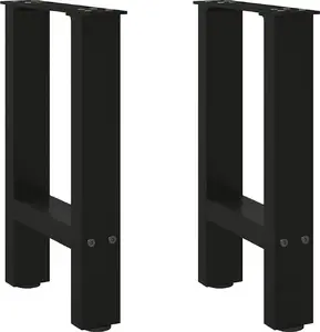 Ножки для столика VidaXL 2 шт., чёрная сталь, высота 38 x (42–43) см