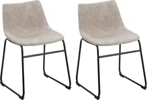 Dining chair set Beliani BATAVIA — 2 beige chairs