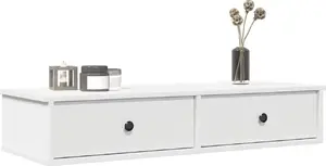 Настенная полка с ящиками VidaXL 100 x 37,5 x 19 см, белая