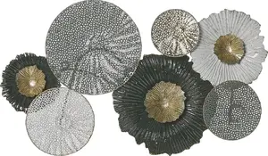 Sienas dekors Beliani ZIRCONIUM — melni‑sudraba dekoratīva sienas māksla