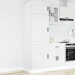 Virtuves skapis VidaXL Porto balts, koksnes bāzes materiāls, modelis 854107