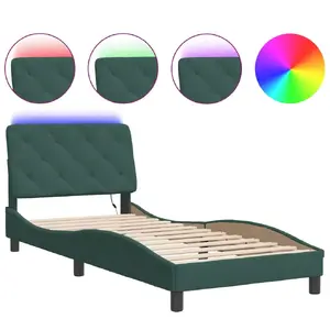 Каркас кровати VidaXL 3213852, зелёный, 145 см x 2,08 м, высота 74,5 см