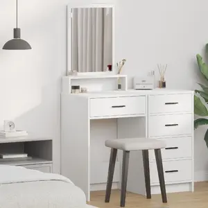 Toleta VidaXL 50 x 41 x 140 cm Balts MDF, Taisnstūrveida Moderns