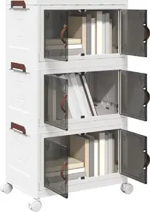 Storage Chest with Wheels VidaXL 3-Tier 28 L – mobile 3-level storage box