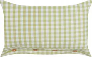 Decorative cushion Beliani TALYA 40 x 60 cm check pattern olive-white