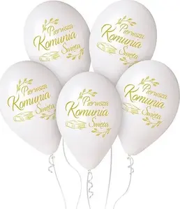 Balloons GoDan premium helium 32 cm, pack of 5, for First Communion