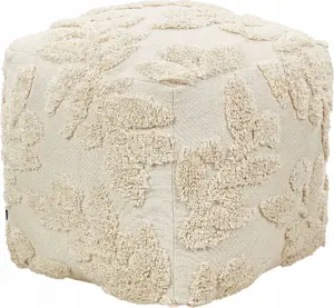 Пуф / Оттоманка Beliani MULTAN 45 x 45 x 45 см, бежевый, хлопковый чехол