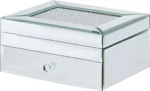 Jewelry box Beliani KOFI silver – decorative storage for rings, necklaces, small accessories