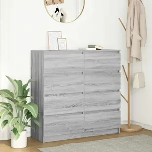 Комод VidaXL Komoda Szara Sonoma 100x35x99 см, клееная древесина