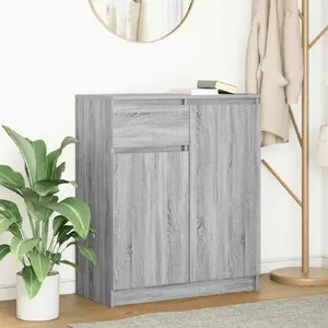 Комод с ящиком VidaXL 71x35x84 см Серый Сонома, клееная древесина