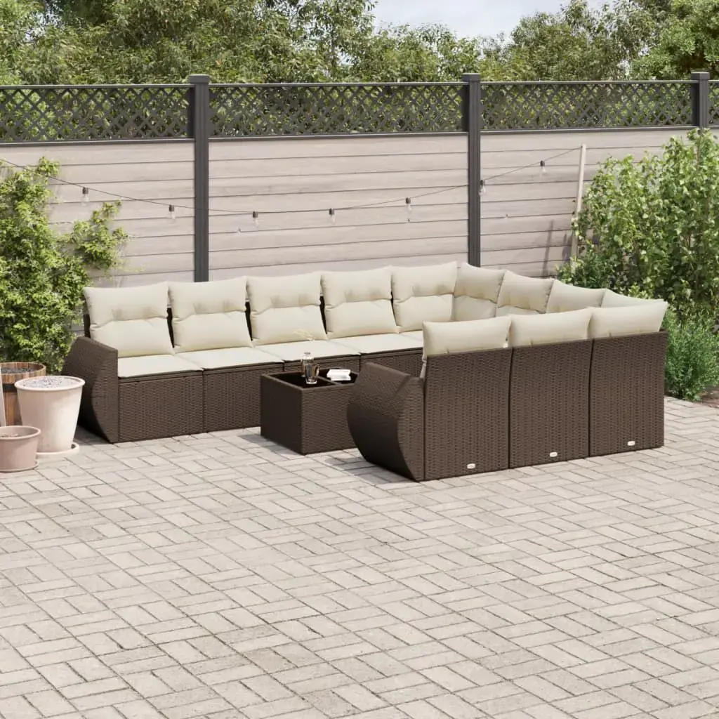 Уличная скамья VidaXL 3221902 ротанг с закалённым стеклом Photo 2