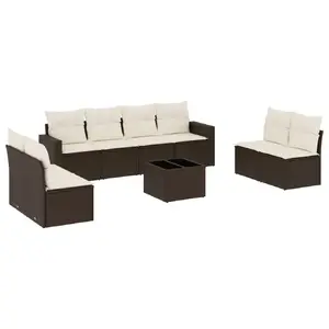 Скамья уличная VidaXL 3251200 ротанг с закалённым стеклом, 55×55×37 см, нагрузка 110 кг, кремовый