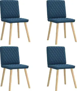 Dining chairs set VidaXL 4 pcs blue fabric upholstery, model 3315229