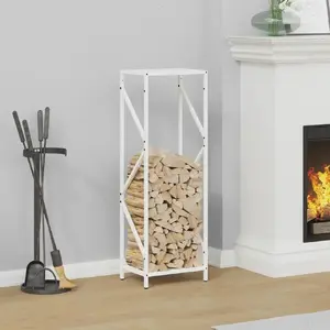 Стойка для дров VidaXL 34×25×100 см белая — напольная конструкция для хранения дров
