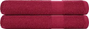 Towel for sauna VidaXL set of 2, burgundy, 80 x 200 cm, 100% cotton