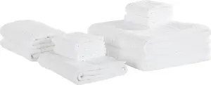 Towel set Beliani ATAI — cotton, white, 9 pieces