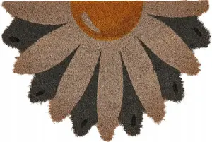 Durvju paklājs Beliani HOTAKA 40 x 60 cm no kokosšķiedras zieda formas daudzkrāsains