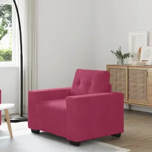 Sofa armchair VidaXL model 4105102, velvet upholstery, 59 cm, wine red