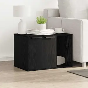 Skapis kaķu kastei VidaXL modelis 865986, melnā ozola tonī, 60×40×40 cm