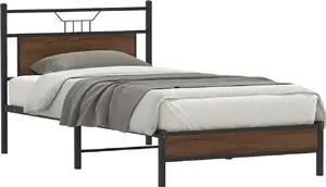 Каркас кровати VidaXL, цвет коричневый дуб, размер 100x200 см, модель 4106993