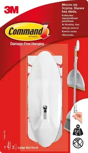 Reusable Command Hook Command model 17069 PL with metal hanger, large, white
