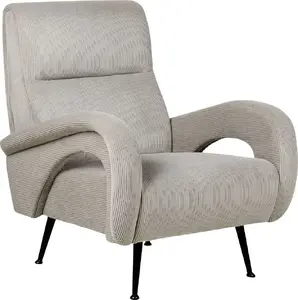 Armchair Beliani SVALOV — gray corduroy upholstery, single-seater