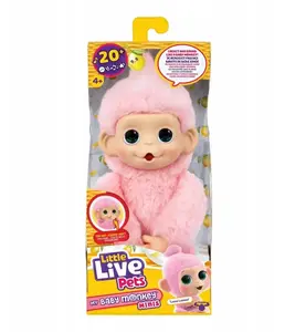 Interaktīva mīkstā rotaļlieta mini pērtiķis Little Live Pets My Baby Mini Monkey Pink Lemonz