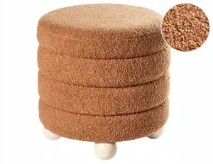 Пуф-оттоманка Beliani Puf CHILLY Bouclé золотисто-коричневый 42×42×41 см