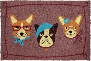 Doormat Beliani BABABU 60 x 90 cm, colorful with dog print, coconut fiber